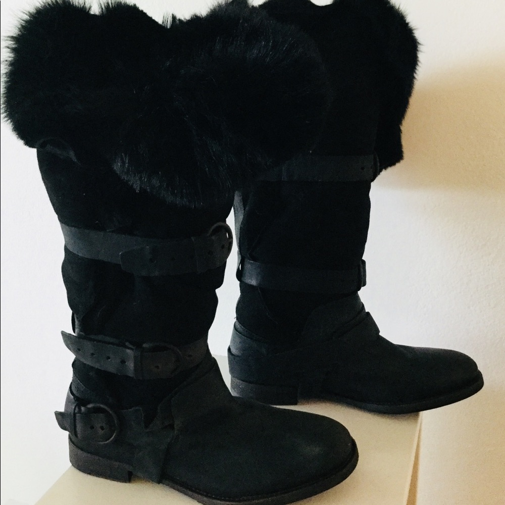 All Saints Shearling Boots Brand New